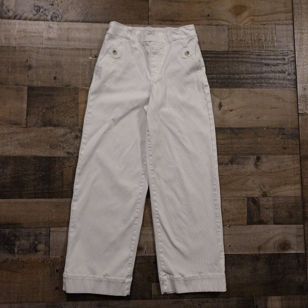 Spanx Stretch Twill Cropped Pants Women’s Small White Pull-On High Rise